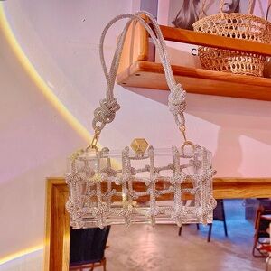 Shiny Rhinestone Acrylic Clutch - Glam Sequined Evening Purse ✨👛